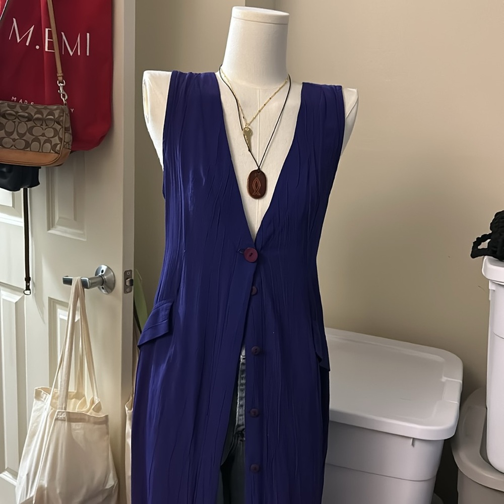 Vintage Jumper Purple Sleeveless Dress Made in USA